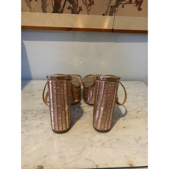 Azalea Wang Catriona Platform Heels Womens Size 11 Rose Gold Strappy Blo Sandals - Picture 5 of 7